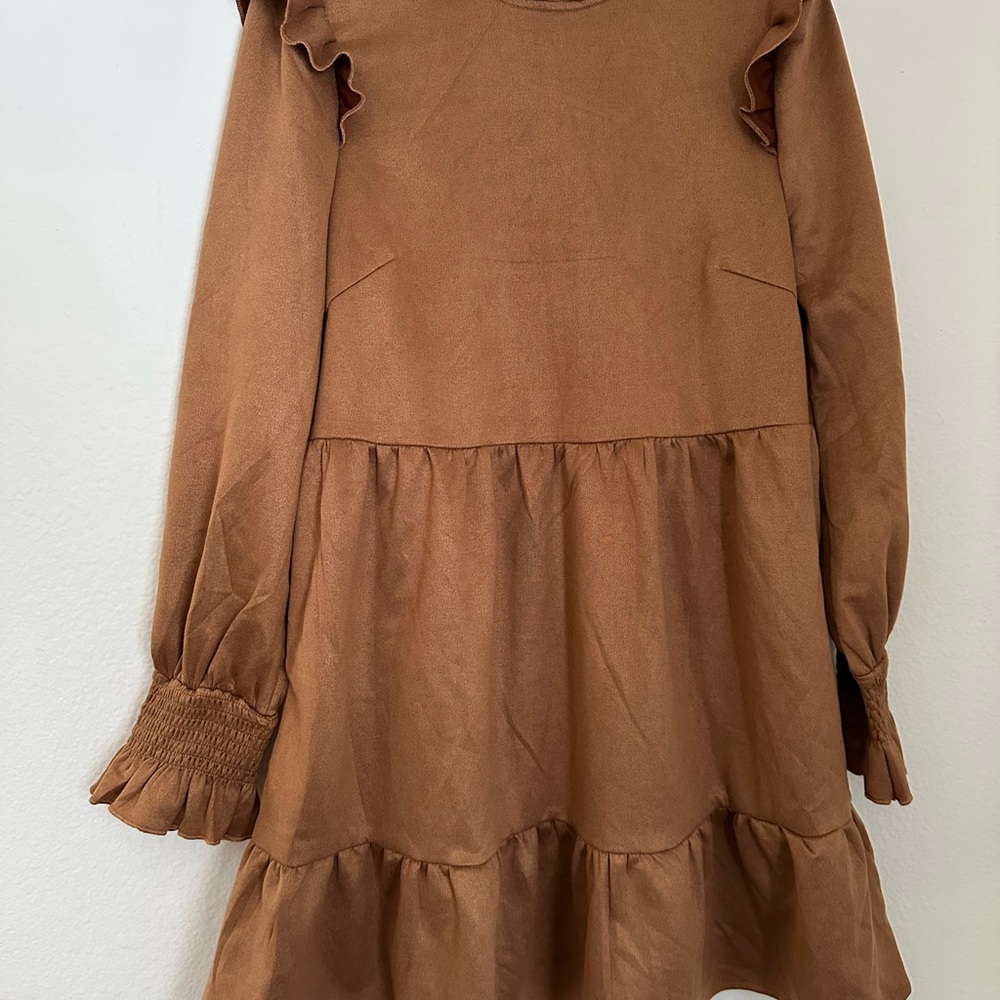 Cupshe Brown Ruffle Kids Dress